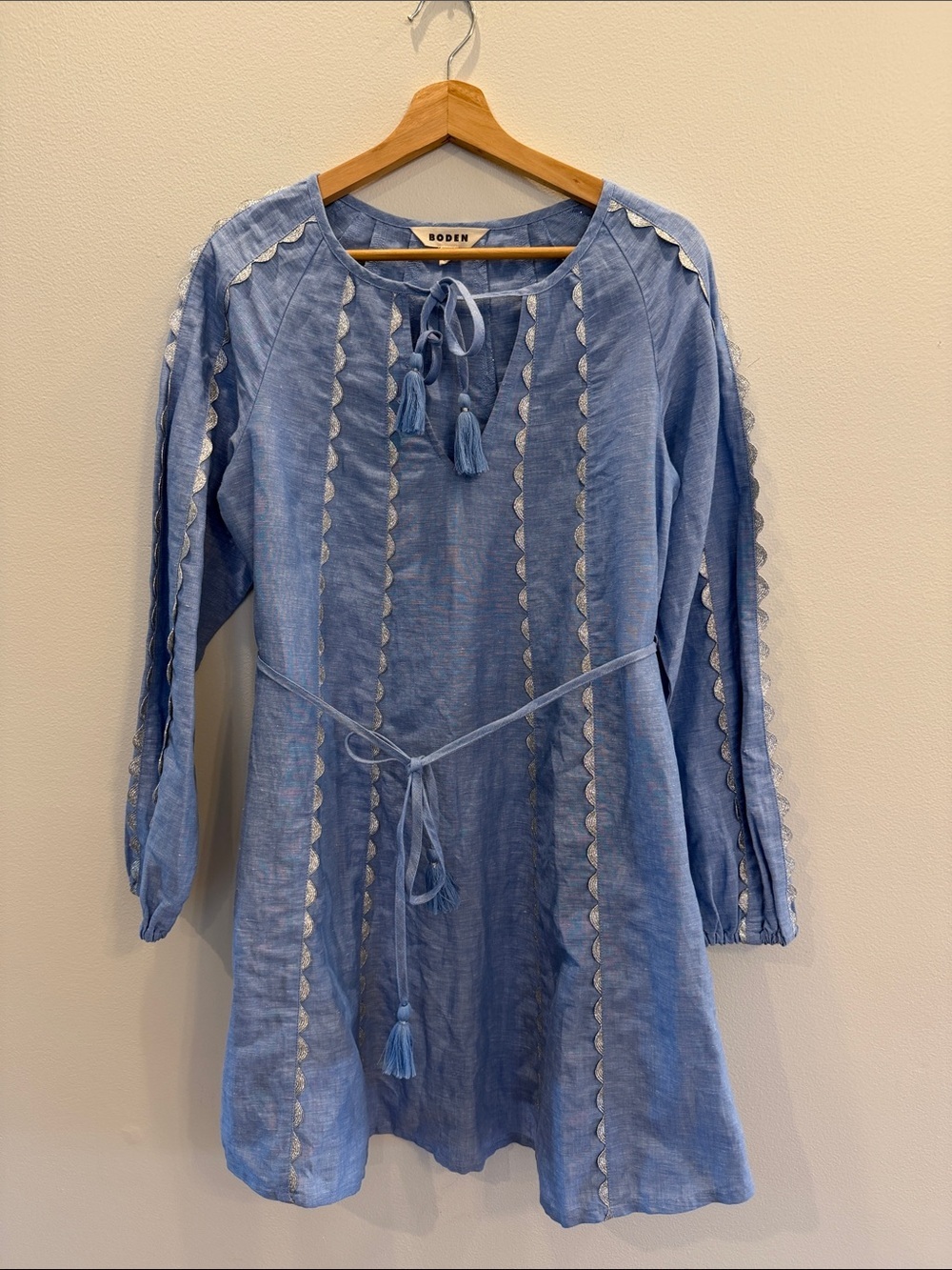 Boden Ric Rac Linen Mini Dress - Picture 5 of 8